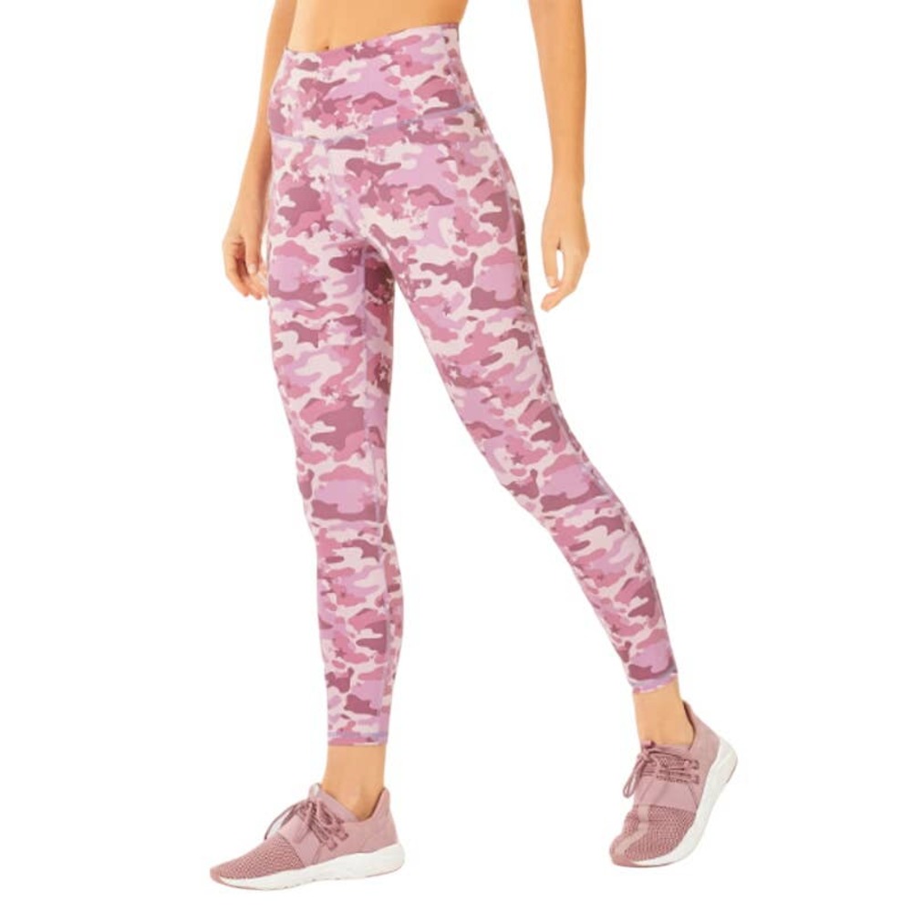 Fabletics High-Waisted Camouflage Powerhold 7/8 Legging, Women's Size XS - Pink